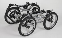 „Bambi Classic Retro Art.01“ klasikinis vaikiškas vežimėlis su krepšiu, ypač lengvu aliuminio rėmeliu, su pripučiamais 14 '' ratais