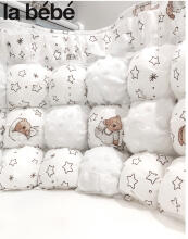 La Bebe™ Cloud L.Ed. Art.86018 Björn Cotton BomBon Bumper Bears Мягкий Бортик-охранка для детской кроватки с рюшей 60см