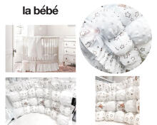 La Bebe™ Cloud L.Ed. Art.86018 Björn Cotton BomBon Bumper Bears Мягкий Бортик-охранка для детской кроватки с рюшей 60см