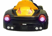 „Aga Design Ferrari Style“ vaikiškas automobilis JE198 juodas 12 V automobilis su akumuliatoriumi, nuotolinio valdymo pulteliu ir MP3