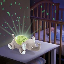 Summer Slumber Green Elephant Art.6436 muzikāla naktslampa-projektors