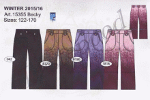 Lenne '16 Becky Art.15355/6190 Bērnu siltas ziemas termo bikses  (izm. 128, 134)