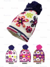 Huppa '17 Floral Art. 80360000-60020 Mazuļu adīta ziemas cepure (izm.L-XL)