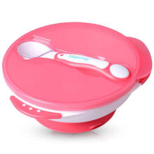 Kidsme Suction Bowl Art.9832 Lavender Bļodiņa ar piesūcekņi, vāciņu un termokarotīti