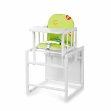 Klups Aga 1 balta medinė kūdikių maitinimo kėdė