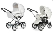 Emmaljunga '17 Mondial Duo Combi Art. 11715 White Leatherette Ratiņi divi vienā