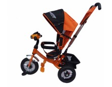Elgrom Trike Art. 38138 Black-Orange Bērnu interaktīvais trīsritenis ar gaismas un skaņas efektiem, ar piepūšamiem riteņiem, rokturi un jumtiņu
