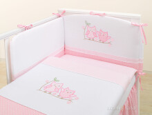 Mamo Tato Owl Col.Pink Bērnu gultas veļas komplekts no 11 daļām (60/100x135)