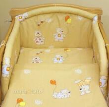 Mamo Tato Bear Col.Light Yellow Kokvilnas gultas veļas komplekts no 11 daļam (60/100x135 cm)