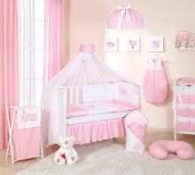 Mamo Tato Owls Col.Pink Kokvilnas gultas veļas komplekts no 3 daļam (60/100x135 cm)