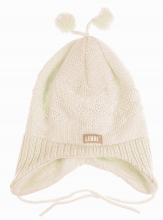 Lenne'17 Berry 16370/505 Knitted hat Вязанная полушерстяная шапка для младенцев на завязочках