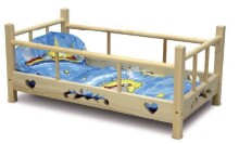 Malimas Art.M-543 Кукольная кроватка деревянная с постельный бельём 26x52cm