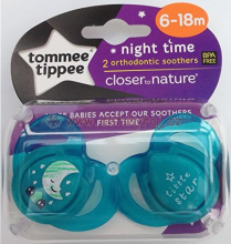 Tommee Tippee Art. 43336296 Night Time Ортодонтическая силиконовая соска 6-18м. (2 шт.)
