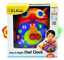 K's Kids Day N Night Owl Clock Art.KA10662  Dienas un nakts pūces pulkstenis 6+ mēn.