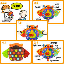 K's Kids Day N Night Owl Clock Art.KA10662  Dienas un nakts pūces pulkstenis 6+ mēn.