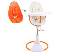 Bloom Fresco Chrome Giro White/Orange  Art.BBE10515-WHO  Эксклюзивный стульчик для кормления(без вкладыша)