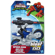 Hasbro Art.B5759 Spider Man Blast-n-Go Фигурка Человека -Паука на мотоцикле c  бластером