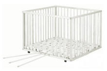Klups Kojec  II Белый Art.90405 Деревянный манеж с колесиками, белый