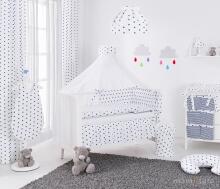 Mamo Tato Col. White&Blue Stars Комплект постельного белья из 5 частей (60/90x120 см)
