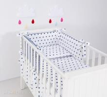 Mamo Tato Col. White&Blue Stars Комплект постельного белья из 5 частей (60/90x120 см)