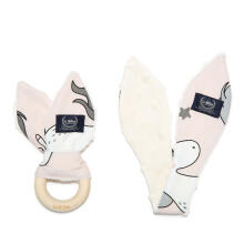 La Millou Art.91642 Woody Bunny - UNICORN SUGAR BEBE - ECRU grabulis zaķēns ar koka zobgrauzni