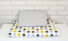 La bebe™ Cotton Borders Set 8 Art.91818 Dots/yellow Комплект постельного белья из 8 частей